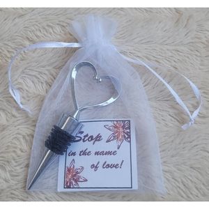 NEW silver heart wine stopper